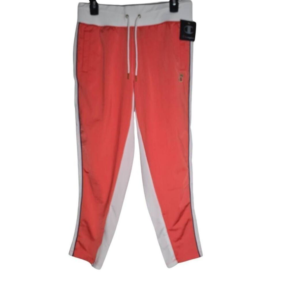Champion Women's Size Small Coral White Ankle Track Pants